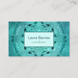 Tarjeta De Visita Mandala floral étnica.