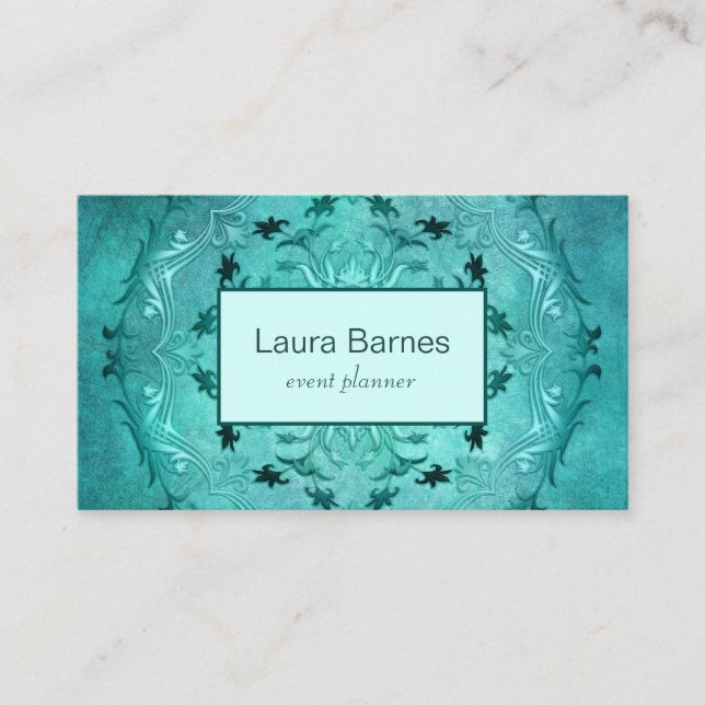 Tarjeta De Visita Mandala floral étnica. (Anverso)