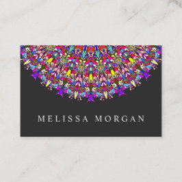 Tarjeta De Visita Mandala floral feliz