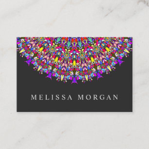 Tarjeta De Visita Mandala floral feliz