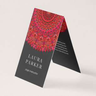 Tarjeta De Visita Mandala floral roja