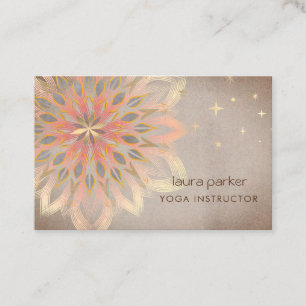Tarjeta De Visita Mandala Holistic Lotus Floral Zen Meditación Yoga