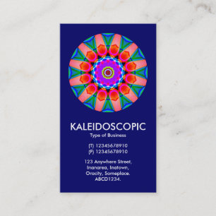Tarjeta De Visita Mandala Kaliedoscópica 03 - Azul oscuro (000066)