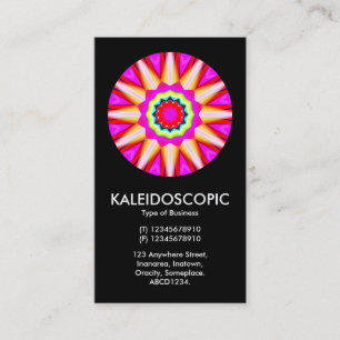 Tarjeta De Visita Mandala Kaliedoscópica 05 - Negro