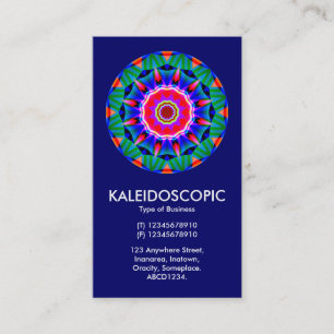 Tarjeta De Visita Mandala kaliedoscópica - Azul oscuro