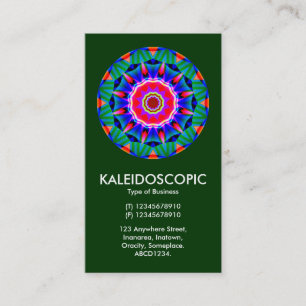 Tarjeta De Visita Mandala Kaliedoscópica - Verde oscuro (003300)