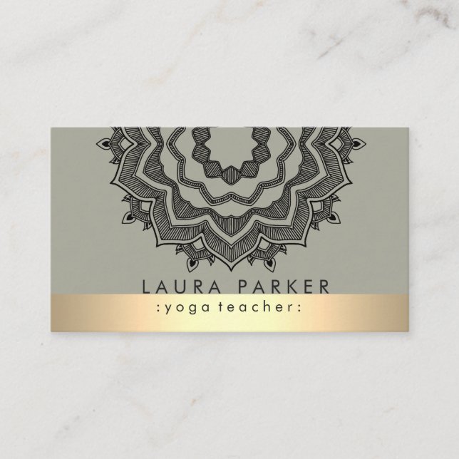 Tarjeta De Visita Mandala Lotus Flor Yoga Meditación holística (Anverso)
