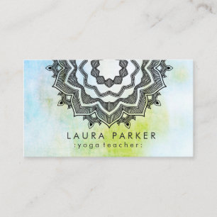 Tarjeta De Visita Mandala Lotus Flor Yoga Meditación holística