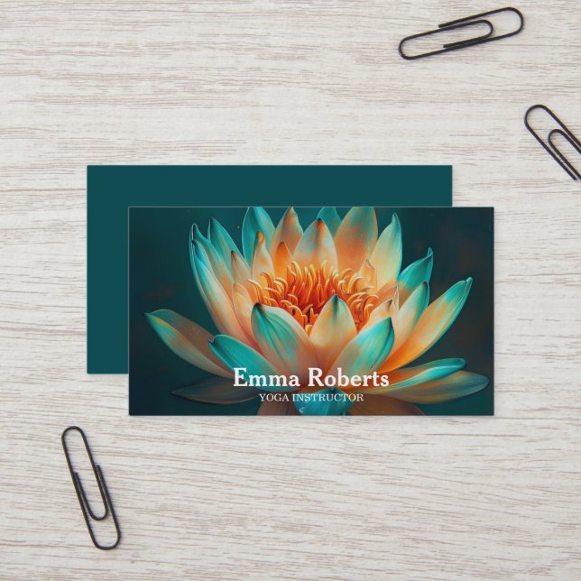 TARJETA DE VISITA MANDALA LOTUS INSTRUCTOR DE YOGA PERSONALIZADO (Anverso/Reverso In Situ)