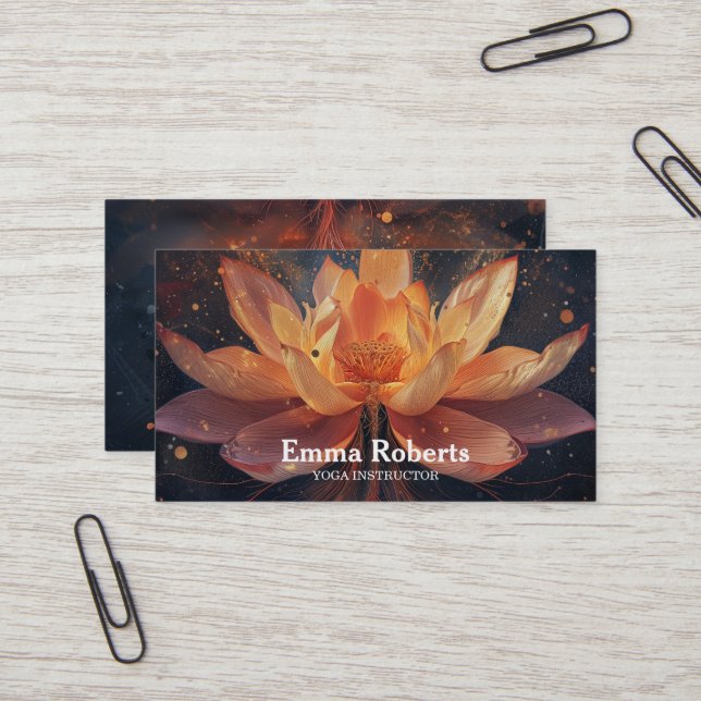 TARJETA DE VISITA MANDALA LOTUS INSTRUCTOR DE YOGA PERSONALIZADO (Anverso/Reverso In Situ)