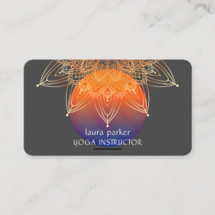 Tarjeta De Visita Mandala Meditación del yoga para curar Lotus Boho