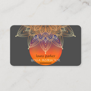 Tarjeta De Visita Mandala Meditación Yoga Healing Lotus Boho