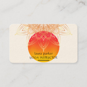 Tarjeta De Visita Mandala Meditación Yoga Lotus Boho Vintage