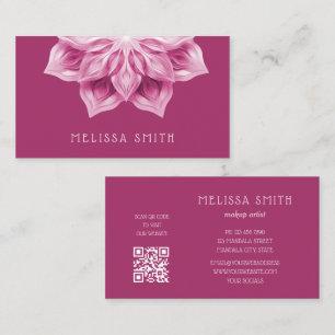 Tarjeta De Visita Mandalá metálico rosa brillante