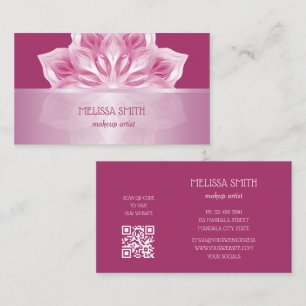 Tarjeta De Visita Mandalá metálico rosa brillante