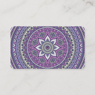 Tarjeta De Visita Mándala Morado Bastante Único