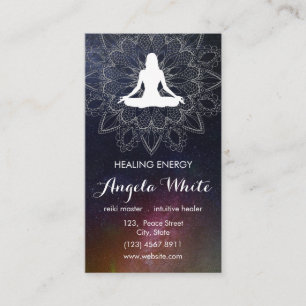Tarjeta De Visita Mandala Nebula Galaxia Celeste moderno Boho