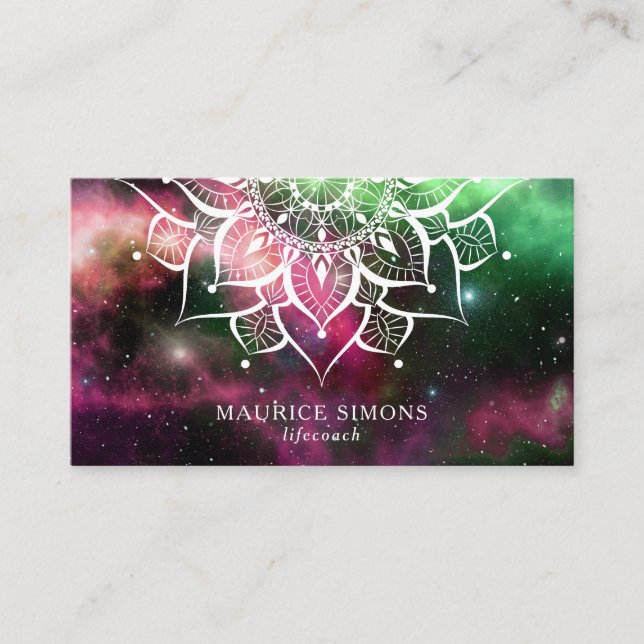 Tarjeta De Visita Mandala Nebula Instructor de Yoga Profesor de Yoga (Anverso)