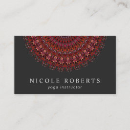 Tarjeta De Visita Mandala oscura del jardín de flores