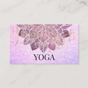 Tarjeta De Visita *~* Mandala Purpurina rosado de oro yoga espiritua
