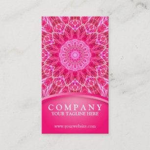 Tarjeta De Visita Mandala rosada del amor de la flor
