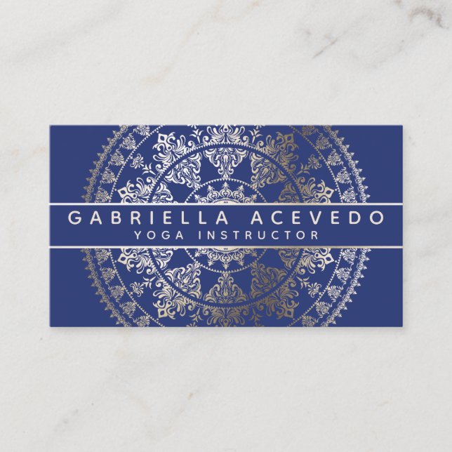 Tarjeta De Visita Mandala solar elegante Businesscards - oro (Anverso)