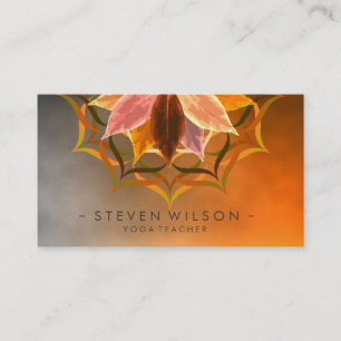 Tarjeta De Visita Mandala Yoga Lotus Flor Meditación Acuática