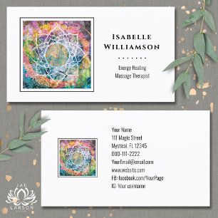 Tarjeta De Visita Mandala Zen Reiki Yoga Masaje Sagrado Espiritual
