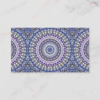 Tarjeta De Visita Mandalas de estilo tribal en púrpura y azul