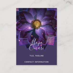 Tarjeta De Visita Mandalas de Flor de Loto Mística   Nueva Era