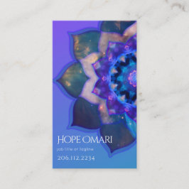 Tarjeta De Visita Mandalas del Loto Azul