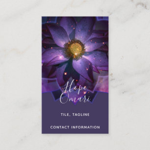 Tarjeta De Visita Mandalas Flor de Loto Mística Nueva Era