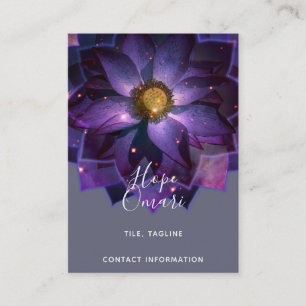 Tarjeta De Visita Mandalas Flor de Loto Mística Nueva Era