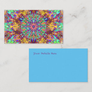 Tarjeta De Visita Mandalas Psicodélicos Trippy Hippie Explosión de C