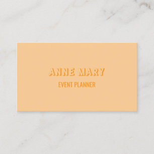 Tarjeta De Visita Mandarina Melocotón Retro Moderno Chic Femenino Pr
