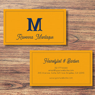 Tarjeta De Visita Mandarina Moderno Nombre De Letra De Monograma Per