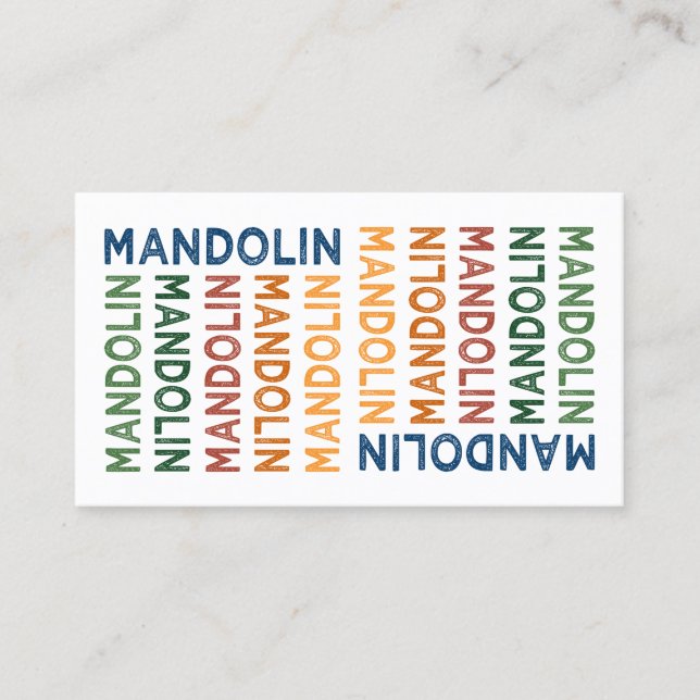 Tarjeta De Visita Mandolin Colorful (Anverso)