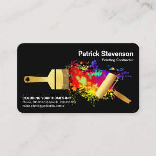 Tarjeta De Visita Manejador de bandeja de pintura de pincel de oro