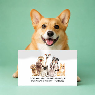 Tarjeta De Visita Manejador de Exposición de Perros Acuarela Elegant