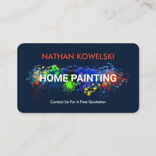 Tarjeta De Visita Manejador de pared salpicado de pintura de moldy (Anverso)