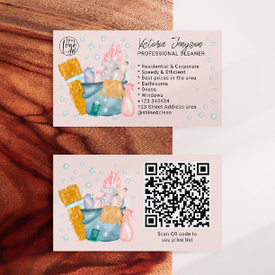 Tarjeta De Visita Manejo de agua, limpieza de criadas, rosa