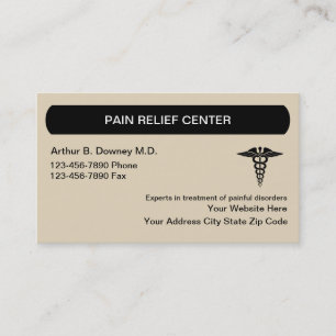 Tarjeta De Visita Manejo de alivio del dolor Médico