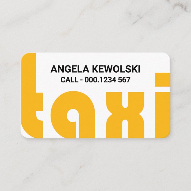 Tarjeta De Visita Manejo de carteles Taxi Amarillo (Anverso)