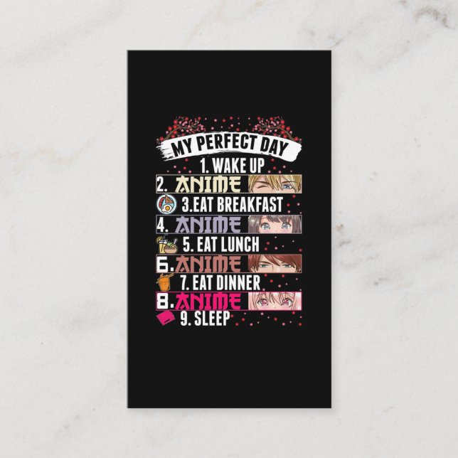 Tarjeta De Visita Manga japonesa del Chica Otaku (Anverso)