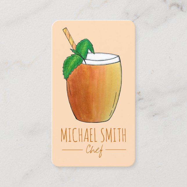 Tarjeta De Visita Mango Lassi refresca bebida de fruta de yogur indi (Anverso)