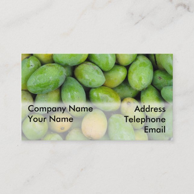 Tarjeta De Visita Mangos verdes frescos (Anverso)