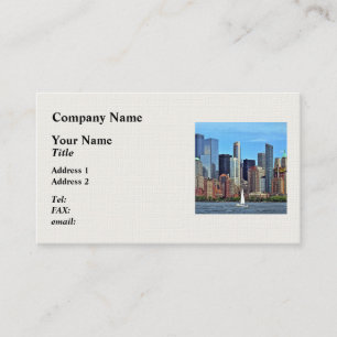 Tarjeta De Visita Manhattan NY - Barco de vela por Manhattan Skyline