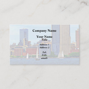 Tarjeta De Visita Manhattan NY - Tres Barcos Por Manhattan Skyline