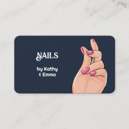 Tarjeta De Visita Manicura de dos nombres Navy