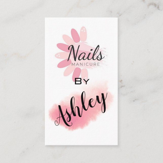 Tarjeta De Visita Manicura de las uñas (Anverso)